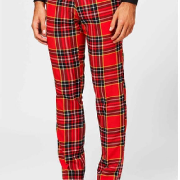 OPPOSUITS Red Tartan Plaid Lumberjack Suit Sz 42 - Picture 11 of 14